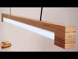 1 Modern Led Tube Light Fixture Made From Plywood Youtube Wooden Light Fixtures Led Tube Light Diy Light Fixtures