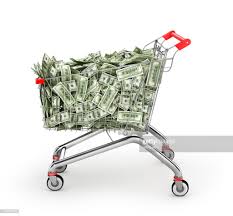 Stock Photo Money Trolley Shopping Cart Full Of Money Bills 3d Illustration Money Bill Shopping Cart Shopping