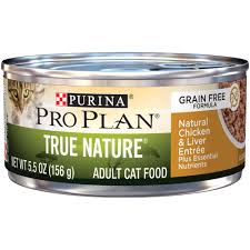 The savor line of products includes dry foods, wet foods, and a shredded blend as well as an assortment of treats. Purina Pro Plan True Nature Grain Free Formula Natural Chicken Liver Entree Wet Cat Food 5 5 Oz Case Of 24 Petco