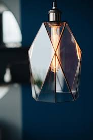 Lampara De Cristal Geometrica Iluminacion De Vidrio Etsy In 2020 Geometric Pendant Lamps Geometric Lighting Glass Lighting