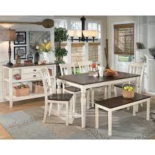 …schinus dining room with round dining table and wire chairs. Whitesburg Dining Room Set W Bench Signature Design By Ashley Furniturepick
