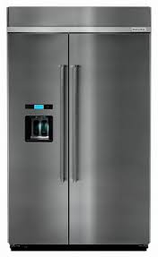 Kitchenaid 29 5 Cu Ft Side By Side Built In Refrigerator Stainless Steel Kbsd608ess Best Buy Built In Refrigerator Kitchen Aid Built In Refrigerators