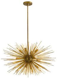 Astra Mid Century Sputnik Chandelier W 12 Lights Brass Stardust