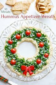 These make a simple, delicious, and elegant appetizer. Easy Christmas Appetizer Hummus Wreath Two Healthy Kitchens