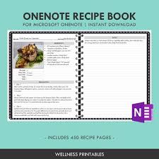 Onenote Digital Recipe Book Surface Pro Tablet Android Digital Food Journal Recipe Binder Meal Planner Cookbook Template Digital Recipe Book Recipe Book Cookbook Template