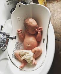 Blue baby folding bathtub infant collapsible portable shower basin. Puj Easy Bathtub Baby Tub Baby Bath Time Baby Bath Tub