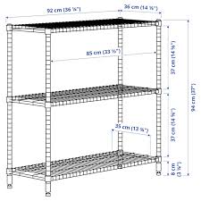 Metal kitchen wall shelves ukg dimensions. Omar Shelf Unit Galvanized 361 4x14x37 92x36x94 Cm Ikea