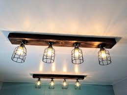 Rustic Farmhouse Decor Farmhouse Ceiling Light Cage Light Etsy In 2020 Rustic Track Lighting Farmhouse Ceiling Light Kitchen Ceiling Lights
