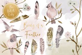 Blue bird vector on a tree branch. Birds Feathers Clipart Set Graphic By Daphnepopuliers Creative Fabrica
