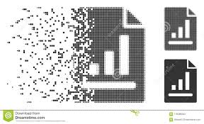 Chart Page Moving Pixel Halftone Icon Stock Vector