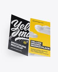 Brochure Mockup In Stationery Mockups On Yellow Images Object Mockups