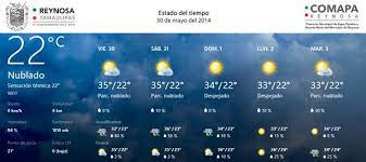 Prepárate con el pronóstico para los próximos 10 días más preciso para reynosa, tamaulipas. Comapa Reynosa On Twitter El Clima En Reynosa Registra 22 C Y Cielo Nublado Se Espera Una Maxima De 35 C Y Minima De 22 C Http T Co Wgf55echds