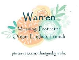 Baby Boy Name Warren Meaning Protector Origin English French Www Pinterest Com Designsbyleahc Hebrew Baby Names Hebrew Boy Names Boy Names