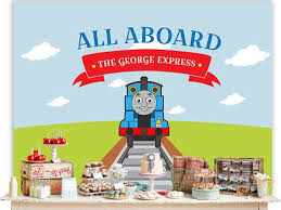 Birthday Thomas The Train Background Thomas The Train Printable Backdrop In Digital File You Print Train Party Thomas The Train Thomas The Train Birthday Party