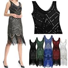 Women Flapper Dress Roaring 20s Gatsby Costume Fringed Sequin Dresses Cocktail Unbrande Vintage Flapper Dress Edwardian Fashion Dresses Cocktail Dress Vintage