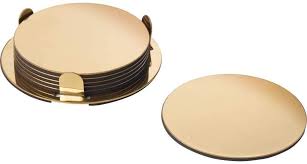 They're in good condition, but unfortunately we need to upgrade because of family needs. Ikea Glattis Glass Coasters With Holder Set Of 6 Gold Brass Coloured 8 5 Cm Diameter Set Of 6 Amazon De Home Kitchen