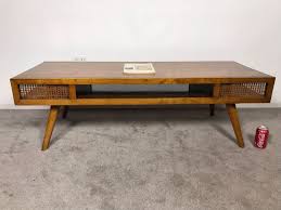 Conant ball surfboard coffee table and 3 stools: Mid Century Modern Russel Wright For Conant Ball Coffee Table 54w X 20d X 17h Just Added