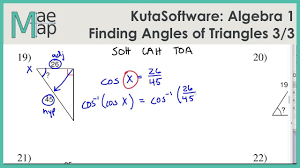 These are defined for acute angle below: Kutasoftware Algebra 1 Using Trigonometry To Find Angle Measure Part 3 Youtube