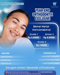 Tahun baru sebentar lagi! 🥳 Jangan biarkan gigi yang berantakan jadi  penghalang senyum sempurna kamu di tahun 2026! ✨ Akhir tahun adalah momen  tepat mulai behel karena: