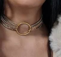 Chunky Chain Choker, O-ring Gold Plated Day Collar, Luxury ...