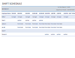 Weekly Employee Shift Schedule