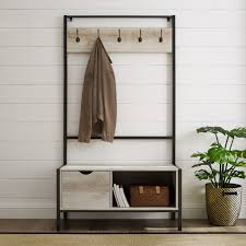 Pin By Elham Burani On Bar Set Furniture In 2020 Hall Tree Bench Tree Bench White Oak
