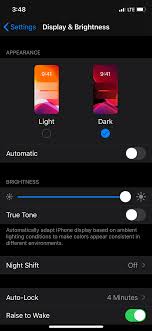 In dark mode, the system uses a darker color palette for all screens, views, menus, and controls, and it uses more vibrancy to make foreground content stand out against the darker backgrounds. Dark Mode On Iphone 11 Pro 13 1 2 Won T Apple Community