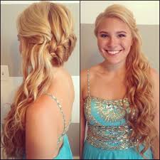 Gather hair at top of head and divide into three sections starting at the hairline to make the braid appear fuller, gently pull out the hair strands for added volume. Senior Ball Hair Long Blonde Beautiful Mermaid Curls French Braid