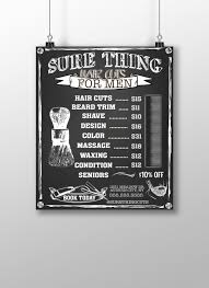 Chalkboard Menu Sign Style Business Menu Price Sign Mens Etsy Salon Signs Custom Business Signs Barber Shop Decor