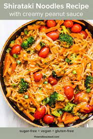 Shirataki Noodles Recipe With Peanut Sauce Recipe Noodle Recipes Shirataki Noodles Recipes Shirataki Recipes