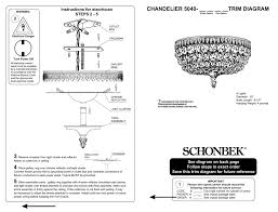 If your chandelier weighs more installing a chandelier or pendant requires a ceiling junction box. Chandelier 5040 Trim Diagram Instructions For Electrician 2 Manualzz