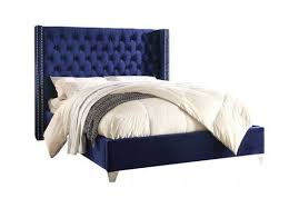 Featuring smooth, high quality suede leather, this desert boot is crafted in italy and has two eyelets on either side of the upper with dark navy laces. Aiden Navy Blue Velvet Bed By Meridian Furniture