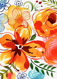 You can do the same flower pattern with flat. Margaret Berg Florals Spring Art Watercolor Pattern Illustration Art