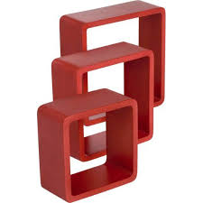 3 Etageres Cubes Rouge Rouge N 3 Color Spaceo L28xp28cm L24xp24cm L21xp21cm Etagere Murale Leroy Merlin Etagere Rouge Etagere Cube