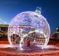 Customizable Weatherproof Rope Outdoor 3D Large Christmas Ball Motif Light