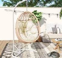 Amazon.com: TWT Egg Chair Indoor Outdoor Patio Wicker Hanging Egg Chair Swing Egg Basket Chairs with Stand UV Resistant Cushions 350lbs Capacity for ...