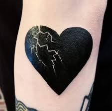 Sponsored links black outlined broken heart tattoo on nape for men. Broken Heart Tattoo The Broken Heart Symbol Body Tattoo Art