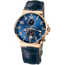 Ulysse Nardin Marine Blue Dial Rose Gold Mens Watch 266 66 623 Scratch resistant sapphire case back: