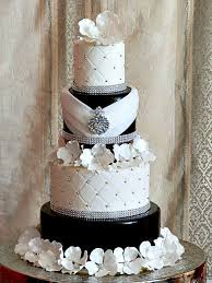 Black And White Wedding Cakes With Bling Chocolate Brown And White Bling Wedding Cake Black And White Wedding Cake Black Wedding Cakes Buttercream Wedding Cake