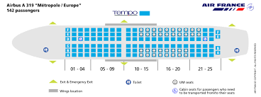 air france airlines airbus a319 aircraft seating chart