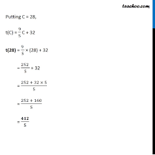 32 celsius = 89.6 degree fahrenheit Ex 2 3 4 Class 11 Relations And Functions T C 9 5c 32