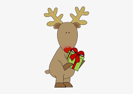 Download Reindeer Holding A Christmas Gift Christmas Reindeer Clipart Transparent Png 278x500 Free Download On Nicepng