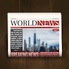 Download 58,000+ royalty free headline background vector images. Free Vector Newspaper Front Page Design Poster With World Breaking News Headlines On Dark Wood Background Realistic