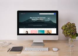 Imac On Desk Workspace Mockup Scene Set In 2020 Mockup Desk Imac Mockup