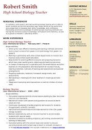 Cv example with no job experience. Biology Teacher Resume Samples Qwikresume