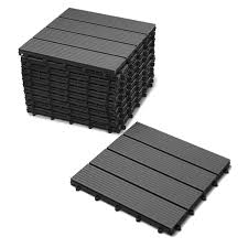 Balkon bodenbelag aus wpc jetzt im planeo trusted shops ordern. Baumarkt Balkon Bodenbelag Mit Stecksystem Anthrazit 1m 11 Stuck Wpc Fliesen Terrassenfliesen Klickfliesen Zuschneidbar Terrassen Balkonfliesen