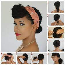 Step By Step Cute Natural Hair Style With Scarf Natural Hair Diy Natural Hair Styles Natural Hair Tutorials