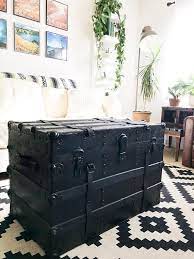 Coffee table trunks black, database for luggage in it successfully with this simple design. Vintage Antique Black Steamer Trunk Coffee Table Blanket Etsy Steamer Trunk Coffee Table Coffee Table Trunk Coffee Table Vintage