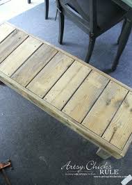 The fretwork detail on the back makes it look extra fancy, but those angled cuts are all at 45 degrees, so this. Simple Diy Outdoor Bench Thrifty Project Recycled Wood Artsy Chicks Rule