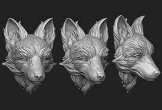 Fox Head 2 Versions 3d Model Obj Stl 6 Fox Head Print Models 3d Printing